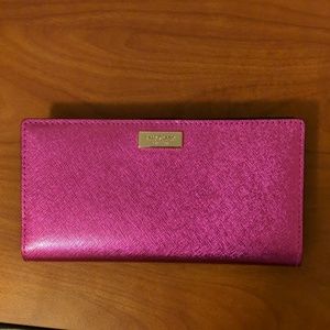NWT Kate Spade Metallic Pink Wallet